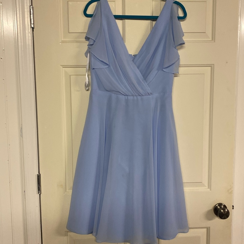 Flutter sleeve chiffon Bridesmaid dress